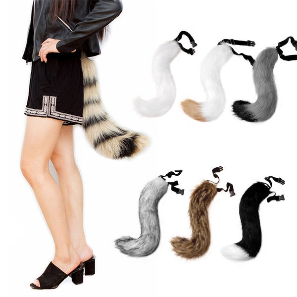 7 Colors Cute and Ajustable Faux Fur Cat Fox Wolf Tail for Adult/Teen Carnival Halloween Party Christmas Cosplay Costume