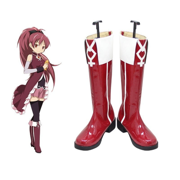 New Anime Puellala Magigi Madokaka Magicaca Sakurara Kyoukoko Cosplay Shoes Halloween Cosplay Boots Women Shoes Zipper-up Size 35-48