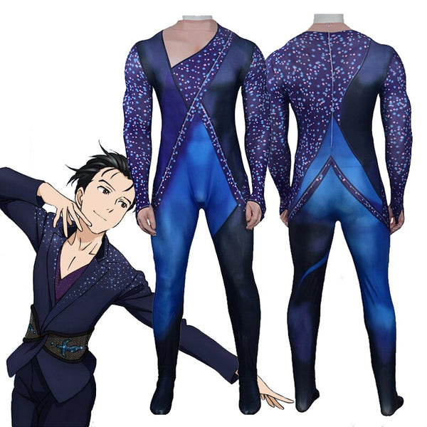 Anime YURIri on a ICE Yuriri Katsukiki Cosplay Costume Zentai Bodysuit Adults Kids One-Piece Performance Tight Suit Unisex Jumpsuits