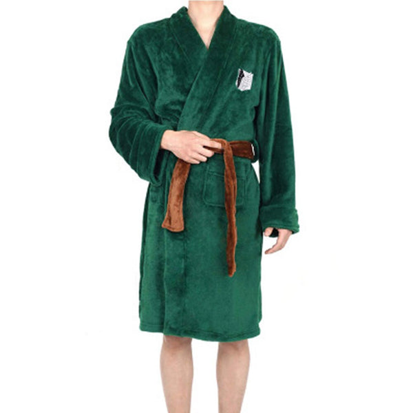 Anime Attack Titan Cosplay Bathrobe Shingeki Kyojin Scouting Legion Cosplay Costume Bathrobe Sleepwear Night Gown Pajams