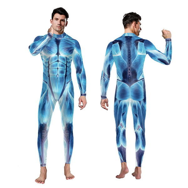 Anime Attack Titan 3D Printing Cosplay Costumes Men Long Sleeve Jumpsuits Adult Elastic Plus Size Bodysuits Fashion Catsuits