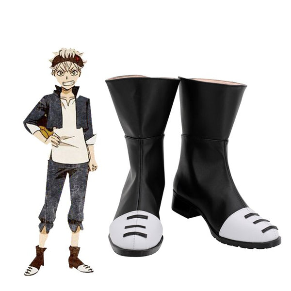 Anime Black C Clover Anime Cosplay Shoes Asta Cosplay Men Boots Costumes and Cloak