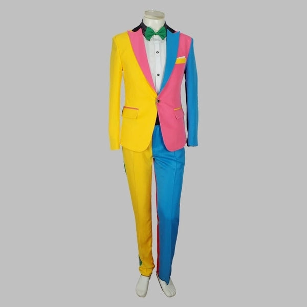 Irregular Colorful Men Suits Magician Clown Performance Stage Outfits Nightclub Male Singer Host Blazers Pants Suit DS Costume