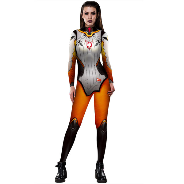 Women Cosplay Costume Anime Game Printed Jumpsuits Black Lily D.VAva OWs Superhro Bodysuit Fashion Female Party Costume