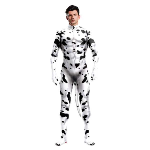 Anime Fashion 3D Cow Print Halloween Holiday Cosplay Costume Polyester Sexy For Men Fancy Bodysuit Rompers jumpsuits