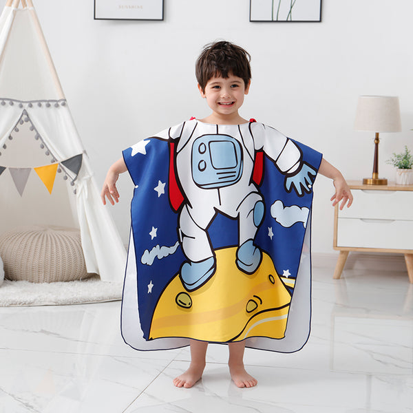 2-10 years 2022 New Children&#39;s Cape Beach Swimming Pool Boy Spaceman Cape Print Swimsuit Baby Cape Boys Girls  Robe Cloak Summer