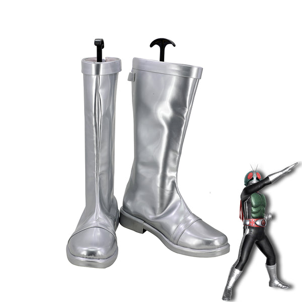 Masked Riderer Kamenen Riderer 1 Takeshihi Hongogo Cosplay Silver Shoes Men Boots Version 1