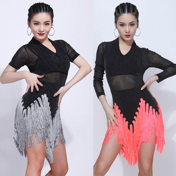 Latin Dance Dress Female Dance Dress Sexy Tassels Skirt  Practice Clothes Adult Latin Dance Competition Dress Stage Wear SL1921