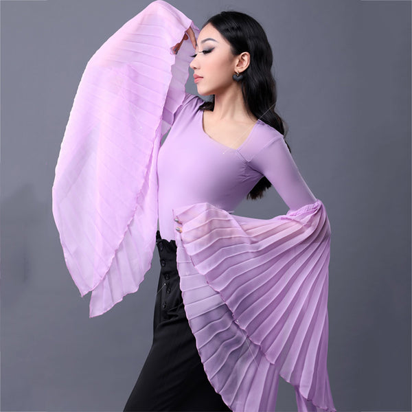 Fashion Women&#39;S  Latin Dance Tops V-Neck Butterfly Sleeves Top Modern Tango Salsa Cha Cha Samba Rumba Practice Wear SL6267