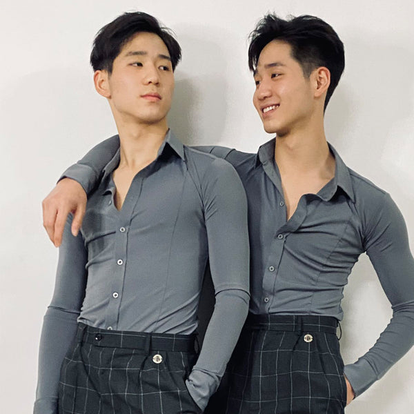 Adults Men&#39;S National Standard Dance Clothes Loose Top Modern Dance Pants Men Latin Dance Costumes Practice Clothes SL6536