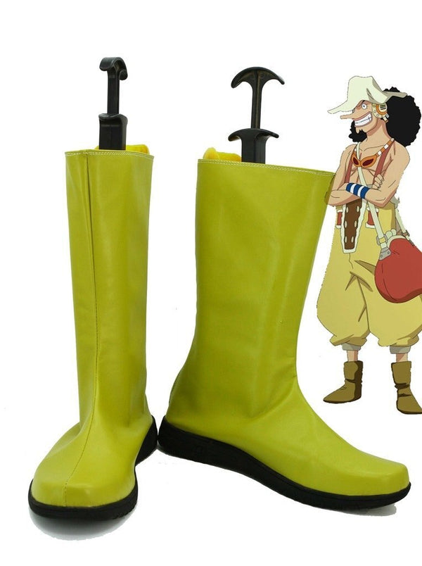 One Piece Anime Usopp Cosplay Shoes Boots Yellow Custom Made