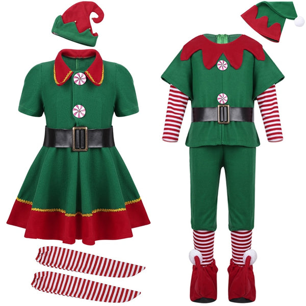 2019 grün Elf Mädchen Weihnachten Kostüm Festival Weihnachtsmann für Mädchen Neujahr chilren Kleidung Kostüm Xmas Party Dress